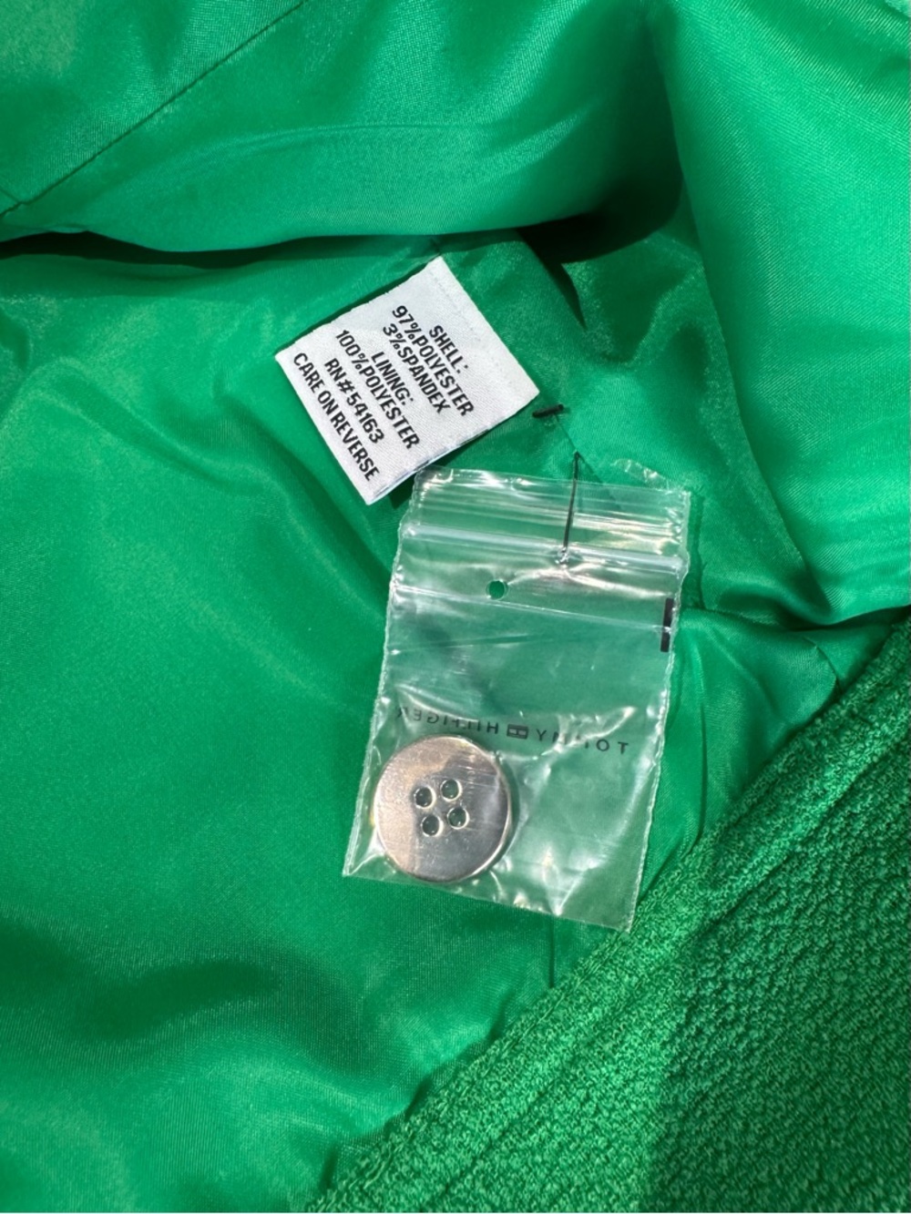 Tommy Hilfiger Long Sleeve Bright Green Cropped Button Jacket Size 6 - Picture 10 of 11